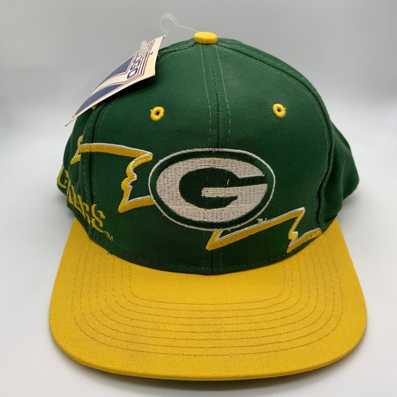 RARE VTG Logo7 90s Green Bay Packers Lightning Bolt Graffiti Snapback WITH TAGS! - Picture 1 of 16